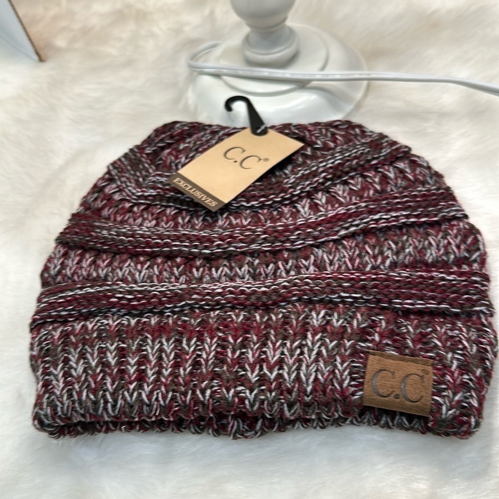 NWT C.C beanie color #24 red/white/grey/multi
